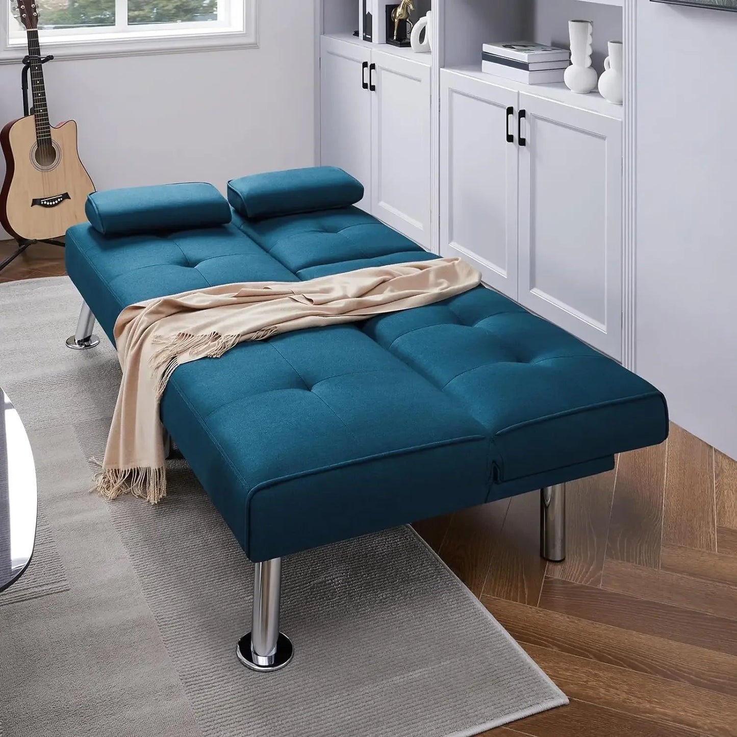 Sofa Bed Adjustmentsofa Double-sided Doublesofa Folding Sofa Bed Guestbed,cupholder,Bed Modern Artificial Leather Lounge Chair