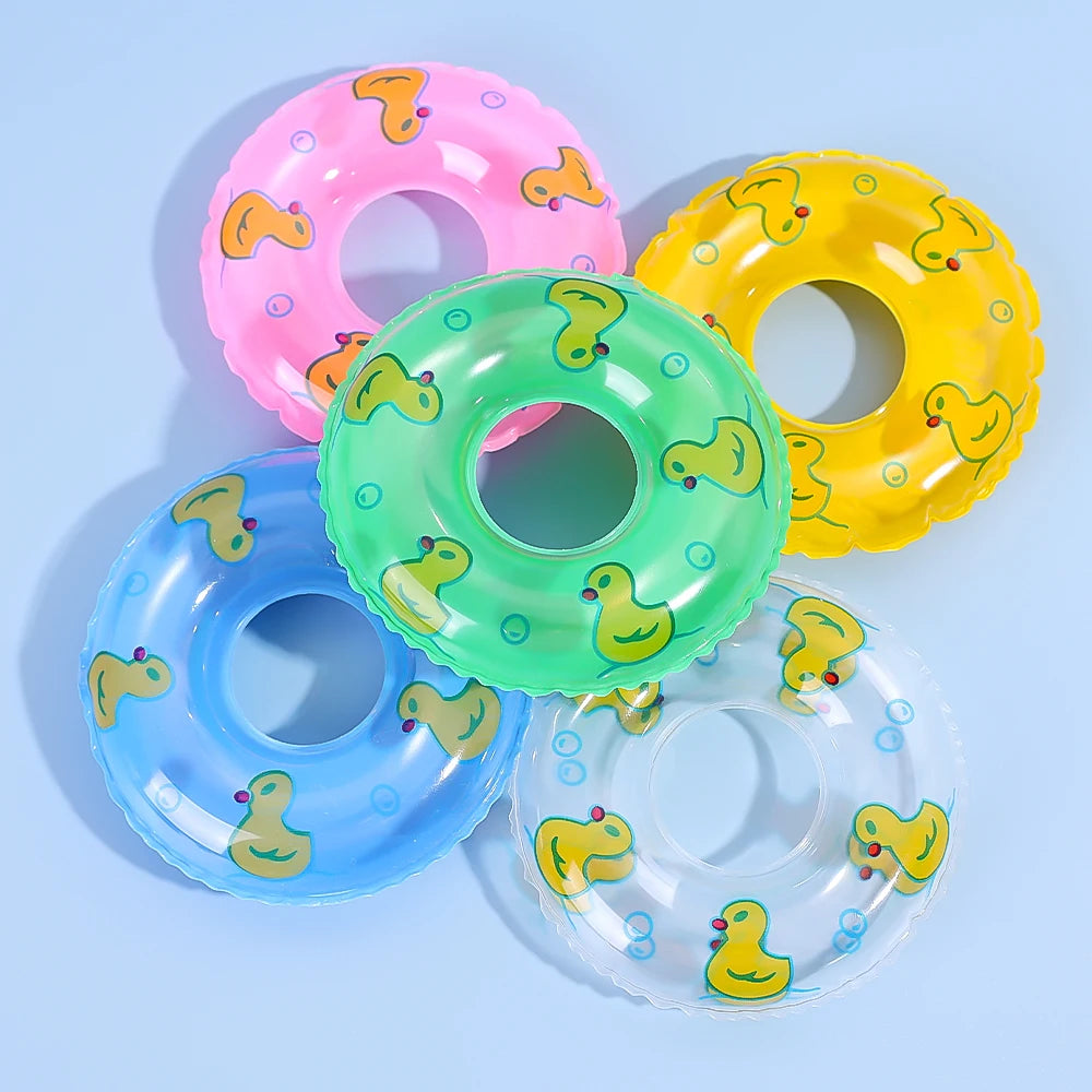 2/4/6/10Pcs Kids Mini Swim Ring Bath Toy Summer Fun Swimming Pool Float Ring Toys for Rubber Ducks Dolls Inflatable Bath Toy