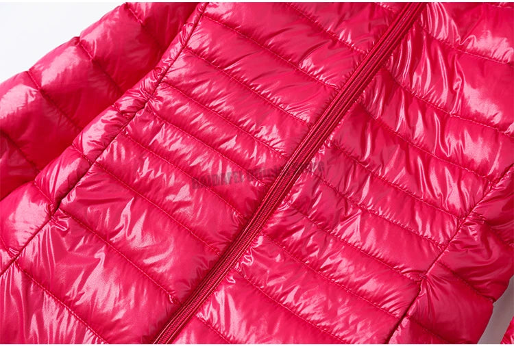 2023 Women Puffer Jackets Ultralight Duck Down Jacket New Autumn Winter Warm Portable Hooded Coat Female Windbreaker Parka