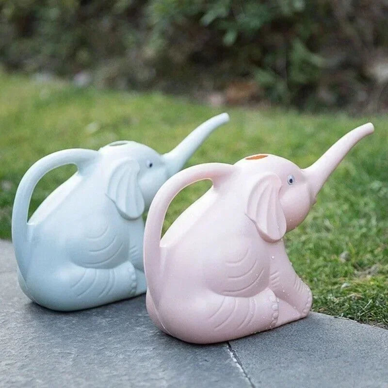 Cute Plastic Elephant Shape Watering Pot Can Plant Outdoor Irrigation Gardening Tools Equipment Garden Supplies Home Accessories