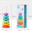 Montessori Rotating Rainbow Tower Baby Stacking Puzzle Toys Safety and Environmental Protection Colored Children's Toys Boy Girl