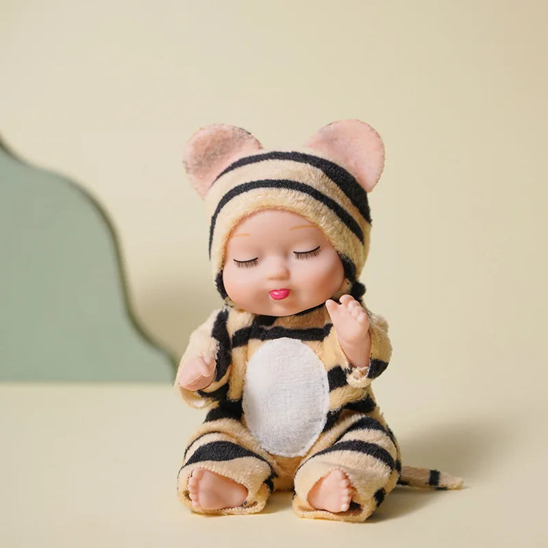 1pcs 13cm Sleep Baby Doll New Fashion Simulation Rebirth Dolls Mini Cute Doll Cartoon Animal Kids Toy for Children Birthday Gift