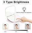 2X magnifying Compact Small Mini Gift Vanity Table Folding Led Lights Portable Hand Held Pocket Makeup Mirror