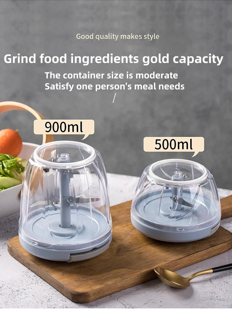 500ML Manual Meat Mincer Garlic Chopper Rotate Garlic Press Crusher Vegetable Onion Cutter Kitchen Cooking Accessories