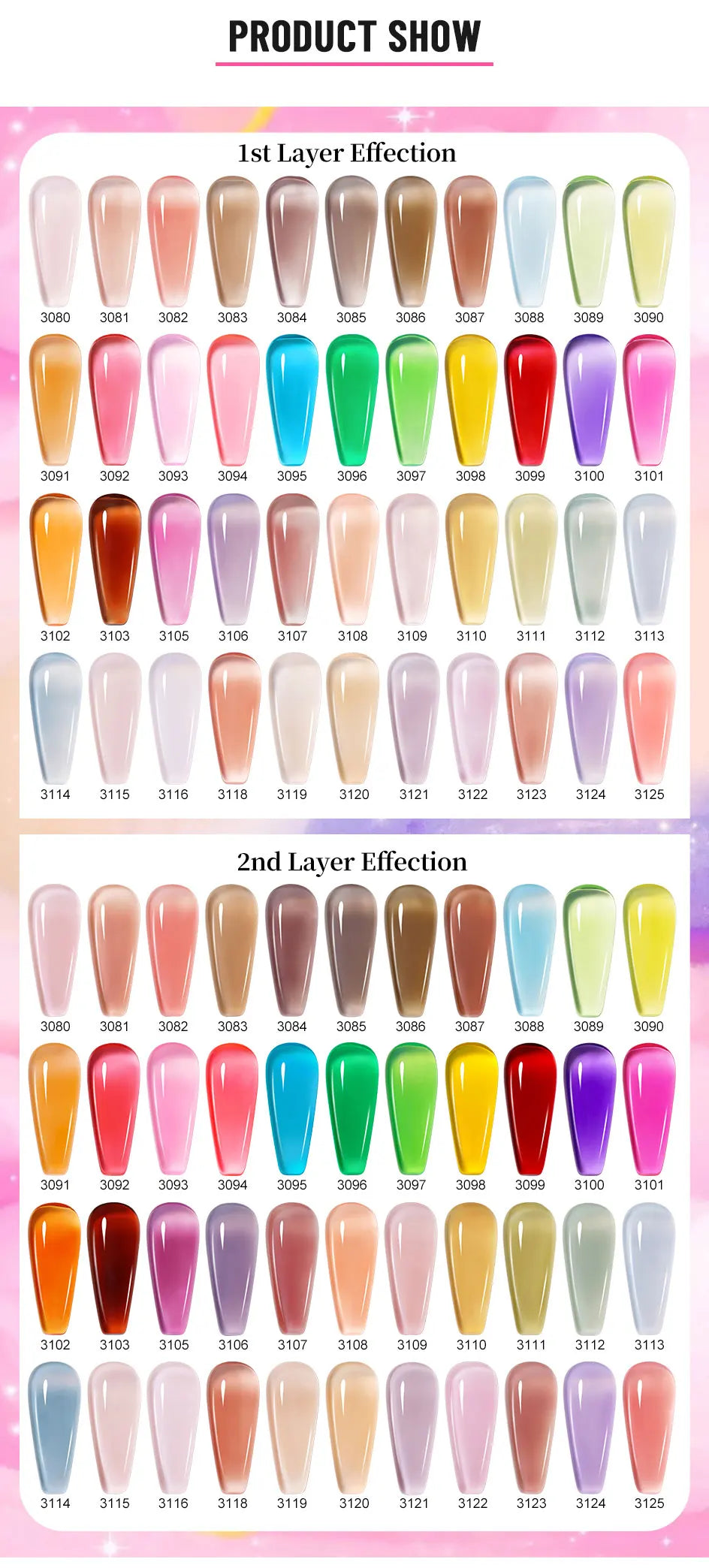 NAILCO 15ml Translucent Color Gel Nail Polish Vernis Semi Permanent UV LED Gel Polish For Nail Art Gel Manicure TOP BASE Varnish