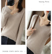 New Cashmere Women's V-neck Pullover Lace Neck Hollow Out Design Casual Knitted Long Sleeve Women's Sweater Autumn And Winter