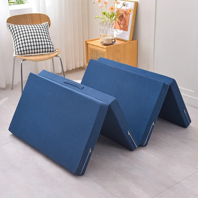 Memory Foam Folding Mattress Simple Mat Tatami Yoga Pad Foldable Sponge Mattresses for Office Lunch Break Single Bed Furniture