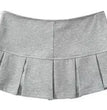 Mooyufon Fabric Y2K Mini Skirt Women Low Waist Wide Pleat Light Grey Sexy Vintage A-line Pleated Skirt Casual Skort Summer