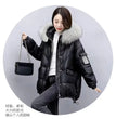 2024 Winter New Warm Down Cotton Jacket With Large Fur collar Hooded Coat Loose Women Thicken Parker Puffer Overcoat Casual wear