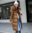 2024 Women's Down Parkas Winter Jacket Big Fur Collar Thick Slim Coat Fashion Hooded Cotton Outerwear Long Winter Woman Coat