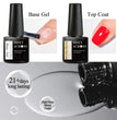 MEET ACROSS 7ml Base Top Coat Gel Polish Soak Off Semi Permanent UV Gel Nail Art Varnish Base Gel Top Coat Gel Varnish Manicure