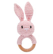 Baby Crochet Rattle Wooden Teether Toy BPA Free Wood Rodent Rabbit Rattle Baby Mobile Play Gym Newborn Educational Music Toys