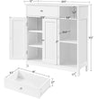 Bathroom Floor Cabinet, Kitchen Freestanding Storage Organizer, Large Side Cabinet with Doors, Drawer & Adjustable