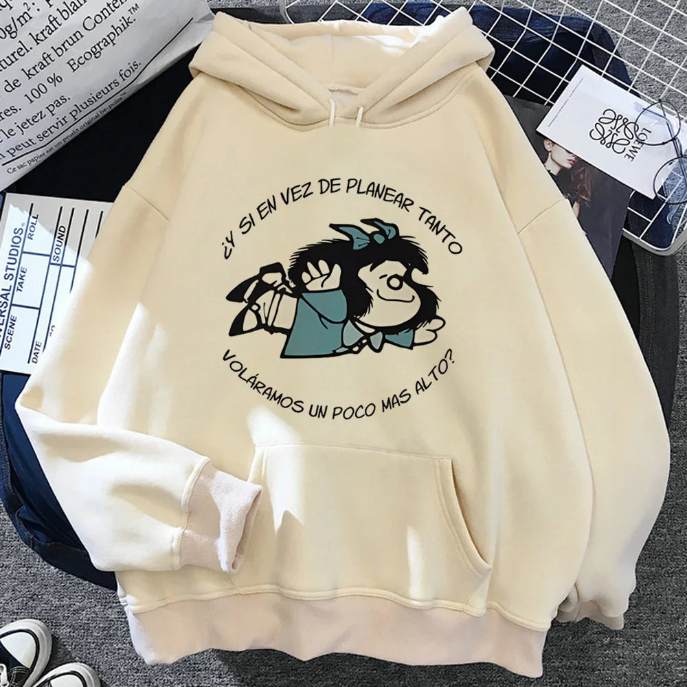 Mafalda hoodie graphic patterned funny youthful teen tracksuits athleisure harajuku