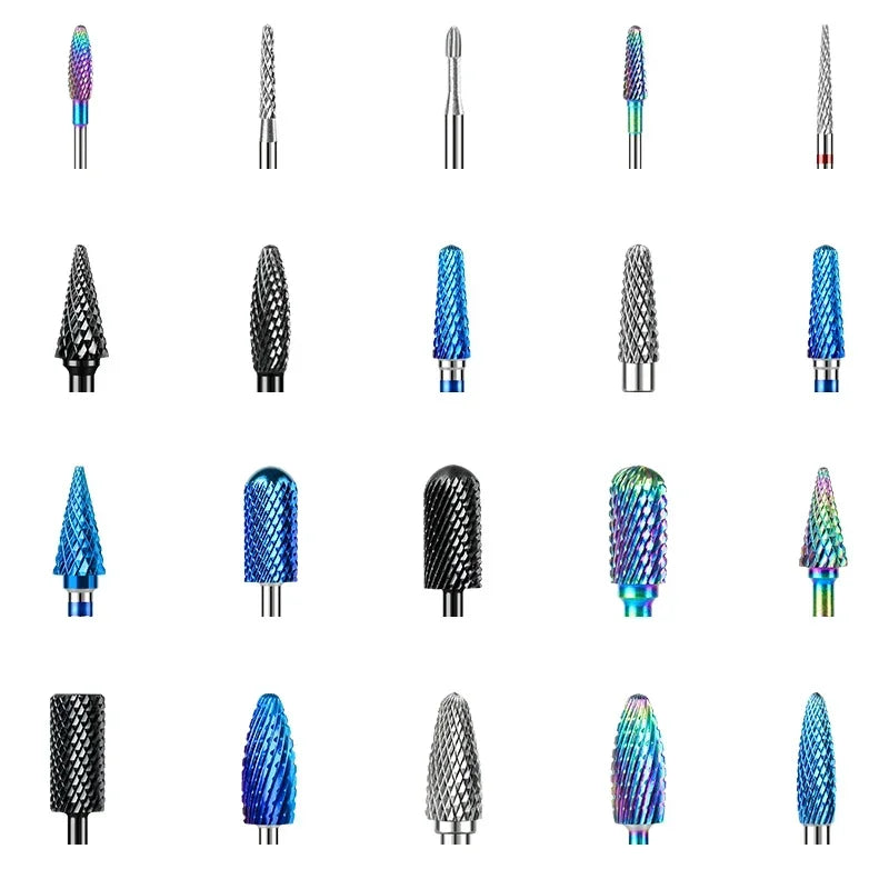 Nail Drill Bits for Acrylic Gel Nails Tungsten Carbide Nail Bits for Nail Drill E-file Bits Manicure Pedicure Remover Tools