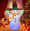 2.2M Christmas Snowman Inflatable Model Rotate LED Light Green Glove Xmas Stake Props Toys Household Accessories Holiday Decor