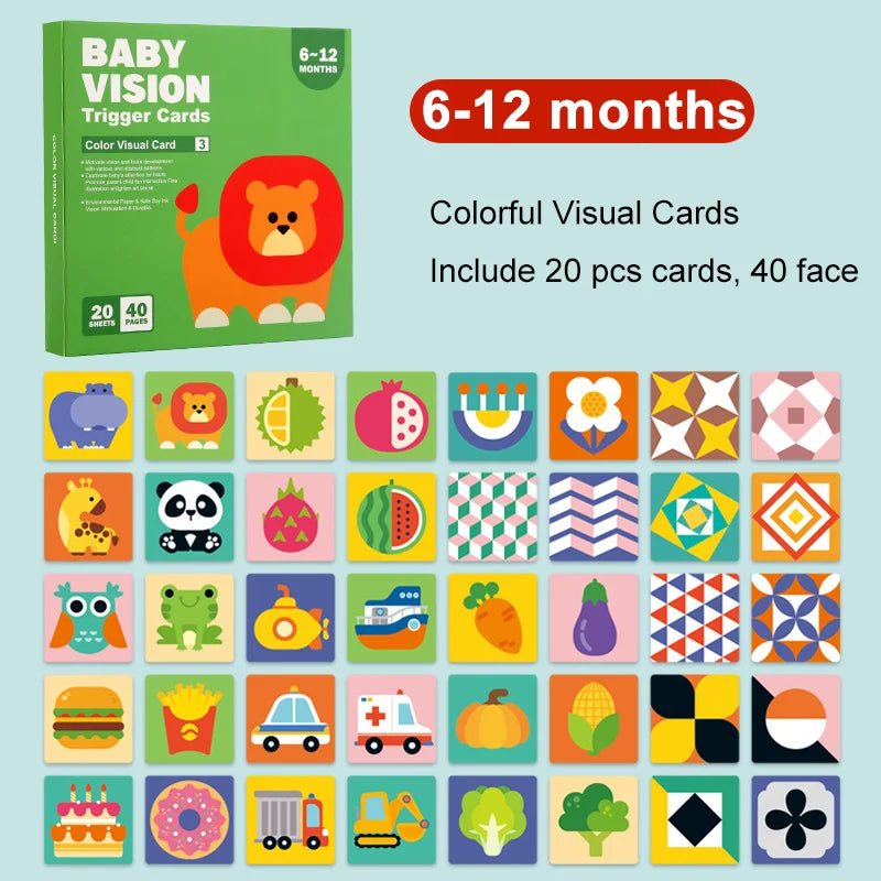 Baby Visual Stimulation Cards Montessori High Contrast Flash Card Infant Gift For Children Cognition Toy