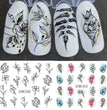 12 PCs Nail Sticker Set Spring Summer Water Decal Nail Art Ink Flowers Leaves Graffiti Slider for Nail Decoration Foils Tattoo