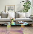 Acrylic Coffee Table, Iridescent Acrylic End Table, Colorful Acrylic Side Table 37.4 in (L) x 19.7 in (W) x 14.2IN (H)