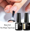 MEET ACROSS 7ml Base Top Coat Gel Polish Soak Off Semi Permanent UV Gel Nail Art Varnish Base Gel Top Coat Gel Varnish Manicure