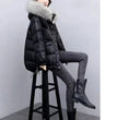 2024 Winter New Warm Down Cotton Jacket With Large Fur collar Hooded Coat Loose Women Thicken Parker Puffer Overcoat Casual wear