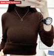 Turtleneck Winter Sweater Women Elegant Thicken Velvet Lined Warm Sueter Knitted Pullover Slim Tops Jersey Knitwear Jumper New