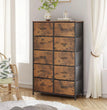 Tall Dresser for Bedroom with 10 Drawers, Chest of Drawers, Fabric Dresser for Closets, Storage Organizer Unit with Fabric Bins,