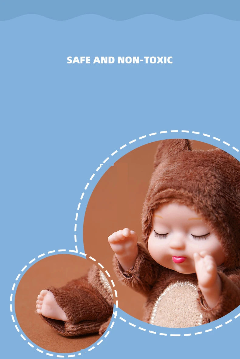 1pcs 13cm Sleep Baby Doll New Fashion Simulation Rebirth Dolls Mini Cute Doll Cartoon Animal Kids Toy for Children Birthday Gift