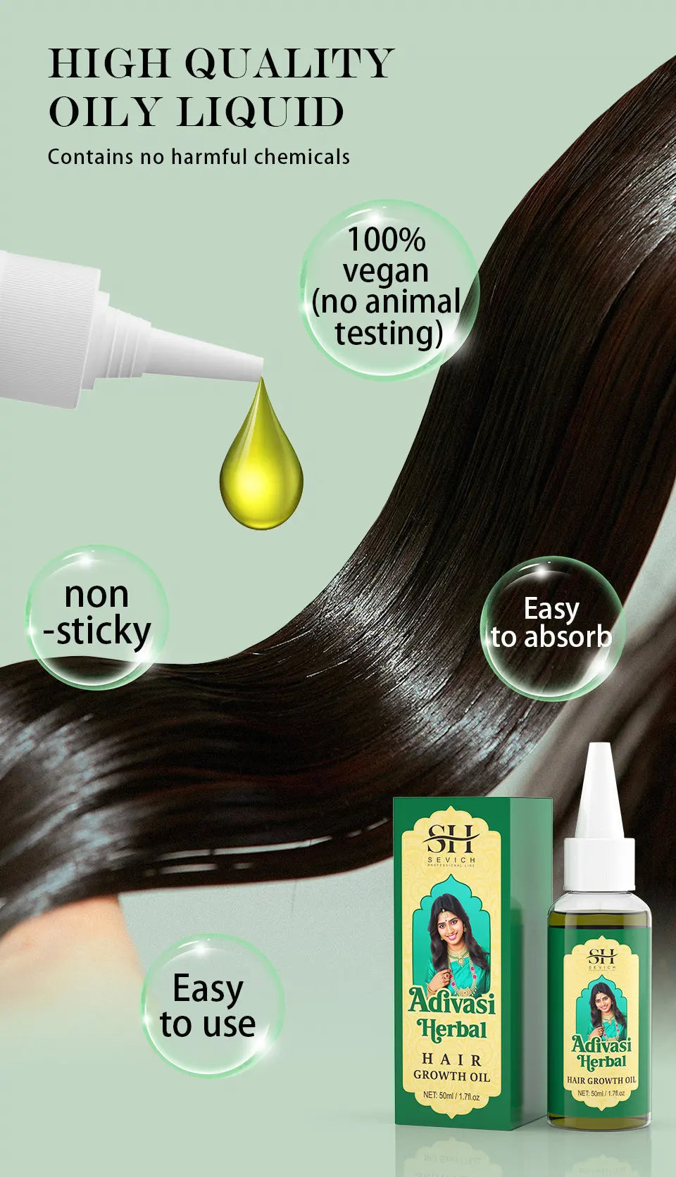 Ayurvedic Hair Growth Oil India Adivasi Organic Hair Growth Serum Anti Hair Loss Fast Regrowth Thicken Oils Hair Growth Products