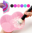 Apple Shaped Silicone  Makeup Brush Cleaning Pad-Efficient & Portable & Reusable Makeup Brush Cleaning Mat With Suction Cup