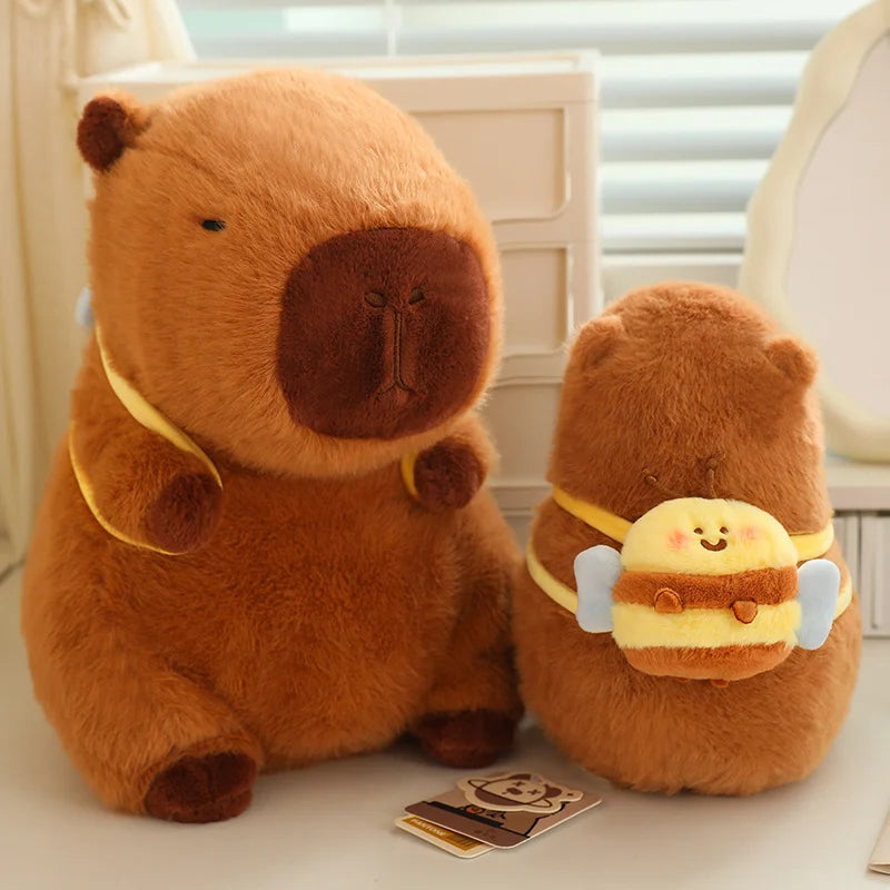 Lotus leaf Capybara Plush Toy  Oyster Bee Bckpack Capibara Cosplay Unicorn Dinosaur Boba Bread Ring Decor Stuffed Animals