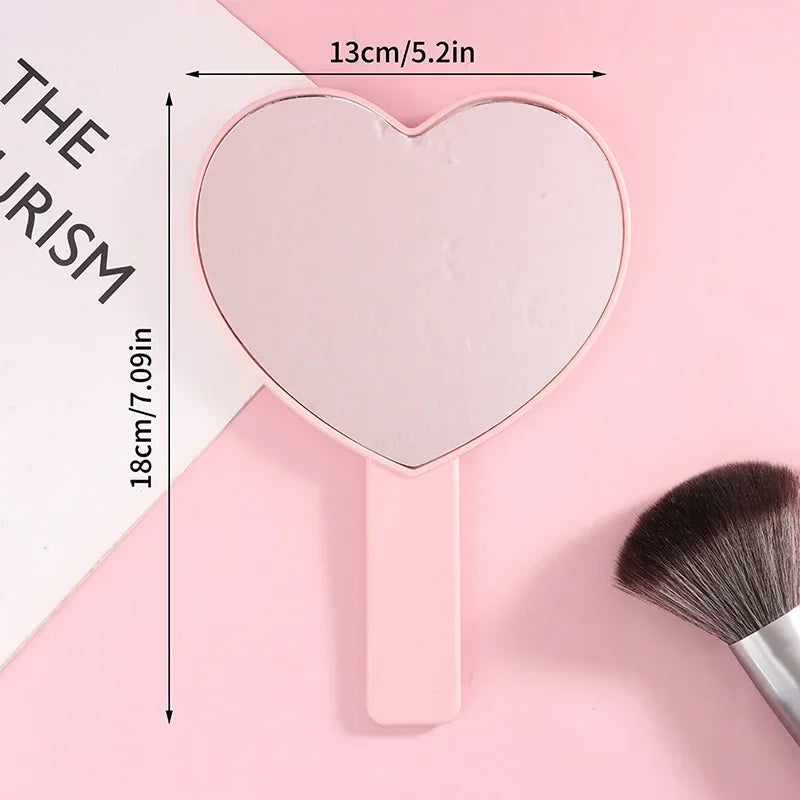 1 Pcs High Definition Handheld Heart-shaped Eyelash Mirror Eyelash Inspection Mirror Makeup Gadgets Vanity Mirror Girl Gifts