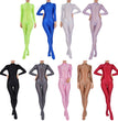 Womens Full Body Jumpsuit Sports Gym Yoga Tights Bodysuit Mock Neck Long Sleeve Footed One Piece Jumpsuit Clubwear Sportwear