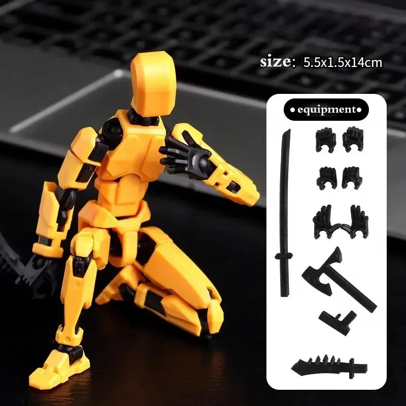 Multi-Jointed Movable Shapeshift Robot 3D Printed Mannequin Lucky 5 Character Action Figures Toys Parent-children Game For Gifts