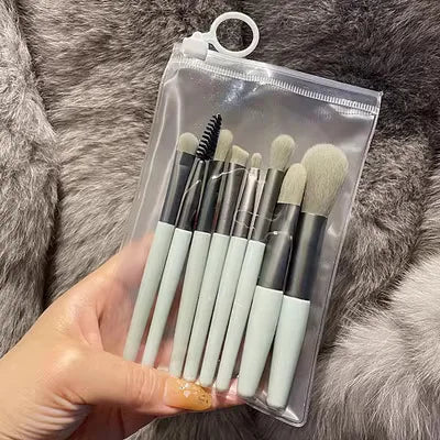 13purpleflower holly leaf makeup brush suit soft hair face powder highlight blush brush eye shadow brush full set of beauty tool