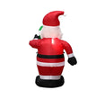 1.2M Christmas Decoration Crutch Santa Claus Inflatable Toy with LED Lights Outdoor Inflatable Model Ornament Party Garden Decor