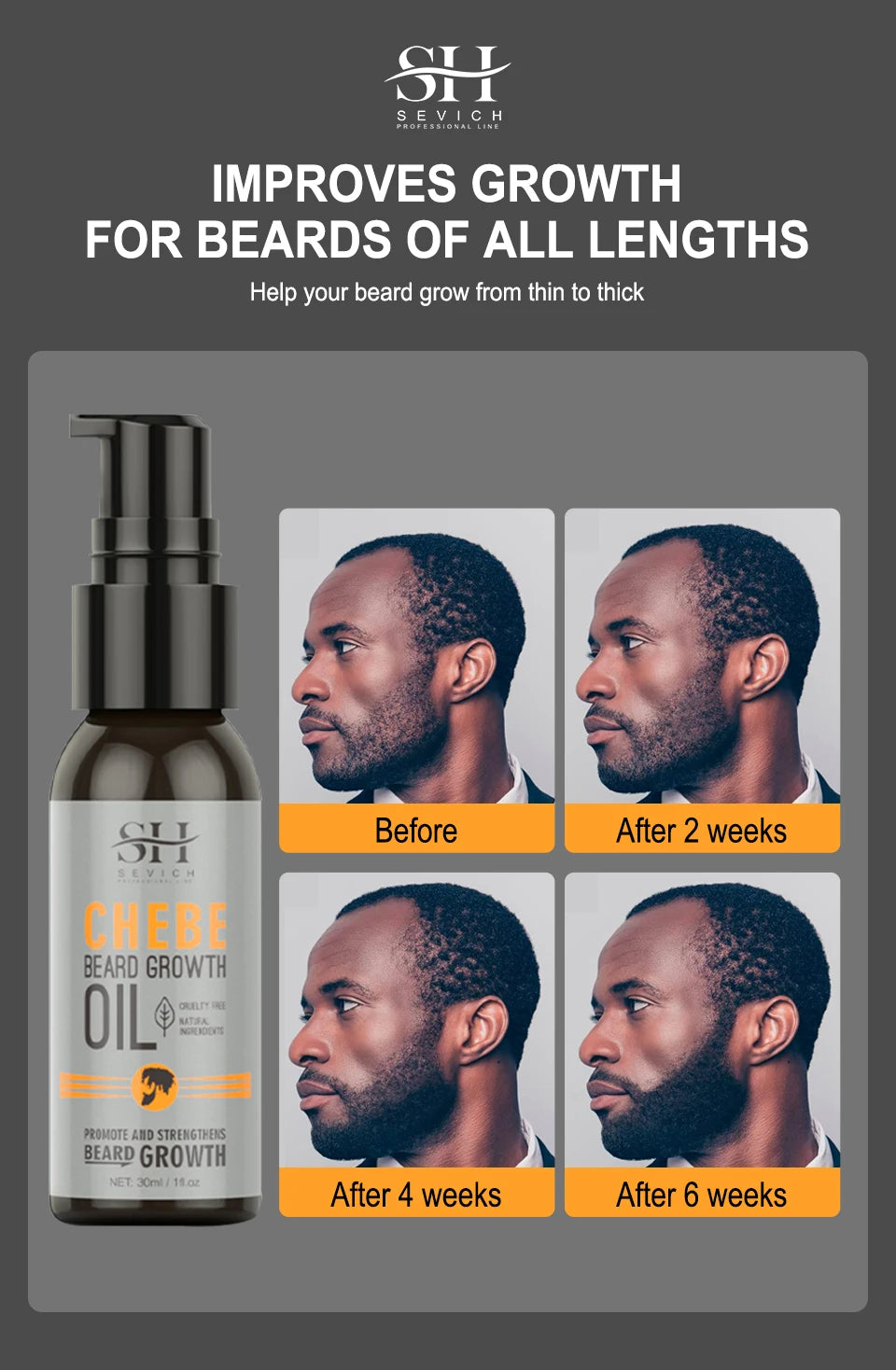 New 2023 Chebe Beard Growth Oil For Men Fast Effective Beard Growth Essential Hair Loss Treatment Product Sevich Beard Care 30ml