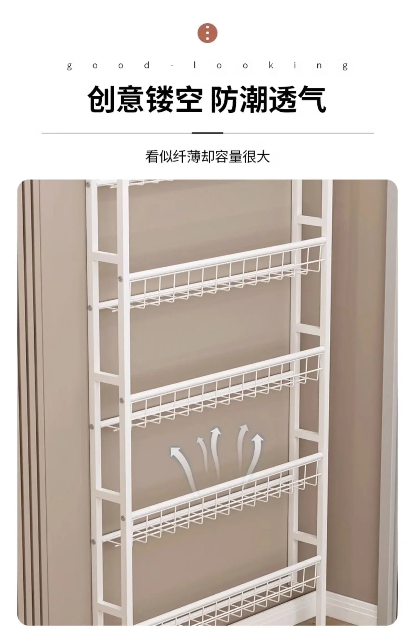 Over The Door Storage Rack Multi Layer Bathroom Load bearing Wall Hanging Shelf Kitchen Condiment Cabinet Door Rear