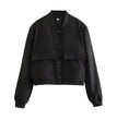 ASDS Women Fashion With Pockets Bomber Jacket Coats Vintage Long Sleeve Front Button Casual Female Outerwear Chic Tops