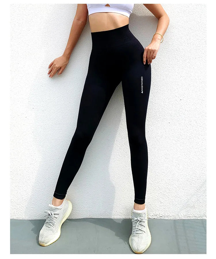 Women Sports Leggings Slim Yoga Pants High Waisted Tummy Control Workout Tights Gym Running Athletic Legging Activewear