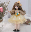 30cm Bjd Doll 12 Moveable Joints 1/6 Girl's Dress 3D Brown Eyes Toy with Clothes Shoes Kids Toys for Girl Children Gift