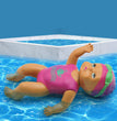 Floating swimming doll children's swimming baby character toy bathtub toy indoor parent-child interactive toy birthday gift