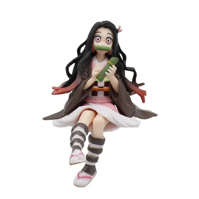 Demon Slayer Anime Figure Kimetsu no Yaiba Action Figure Nezuko/Tanjirou/Zenitsu/Inosuke/Shinobu/Miritsu Figurine Doll Toys Gift