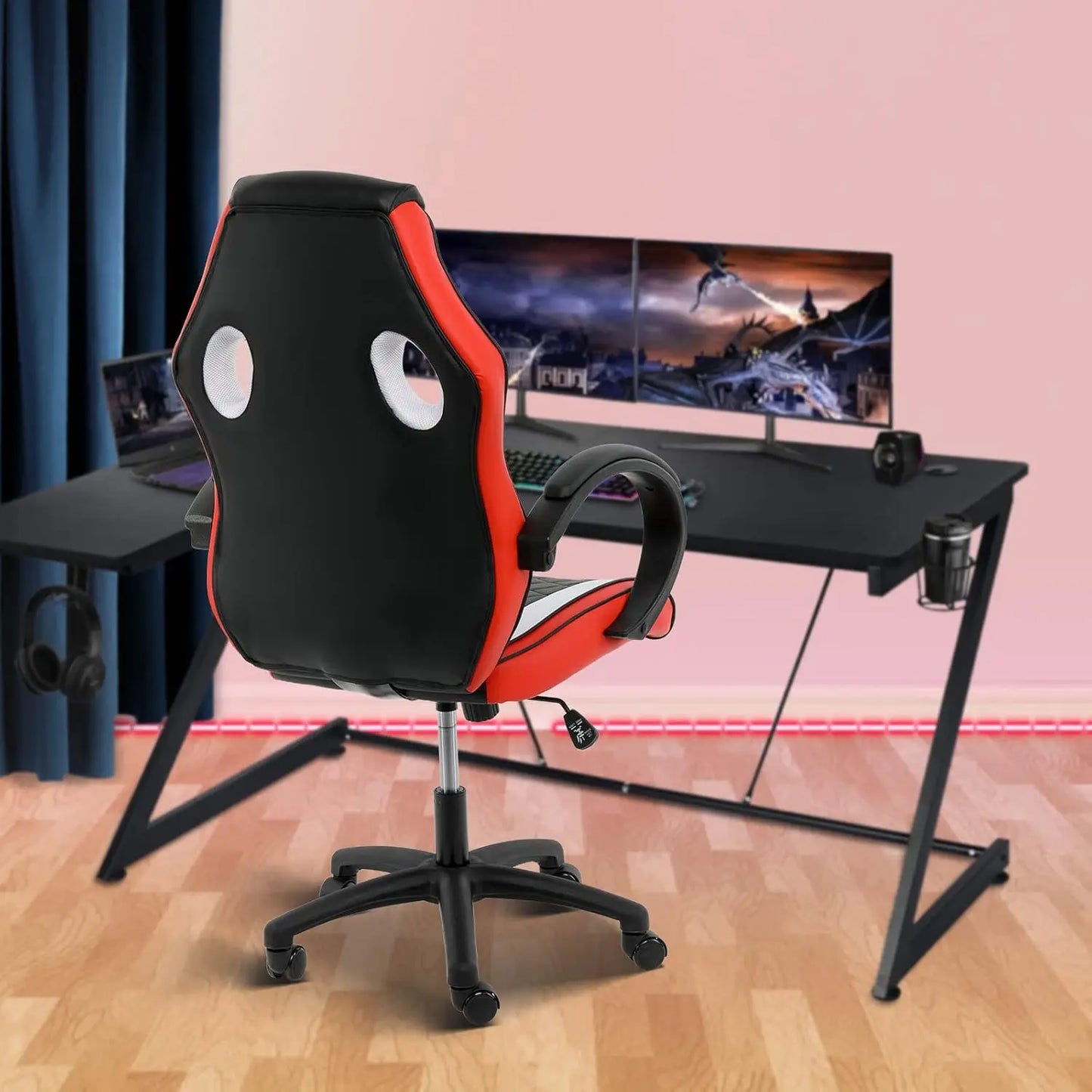 Gaming Chair, Backrest and Seat Height Adjustable Swivel Recliner Racing Office Computer Ergonomic Video Game Chair