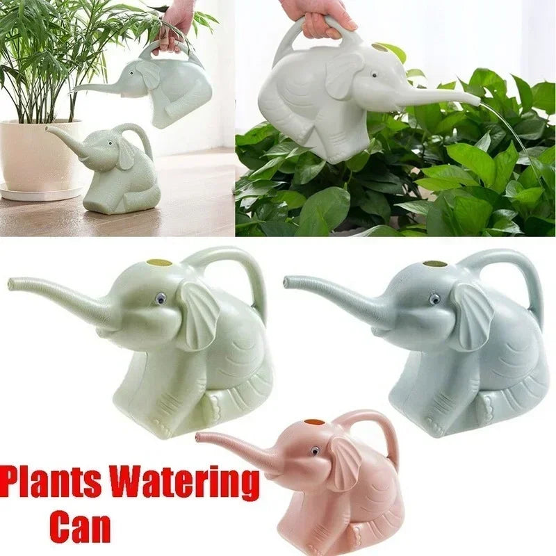 Cute Plastic Elephant Shape Watering Pot Can Plant Outdoor Irrigation Gardening Tools Equipment Garden Supplies Home Accessories