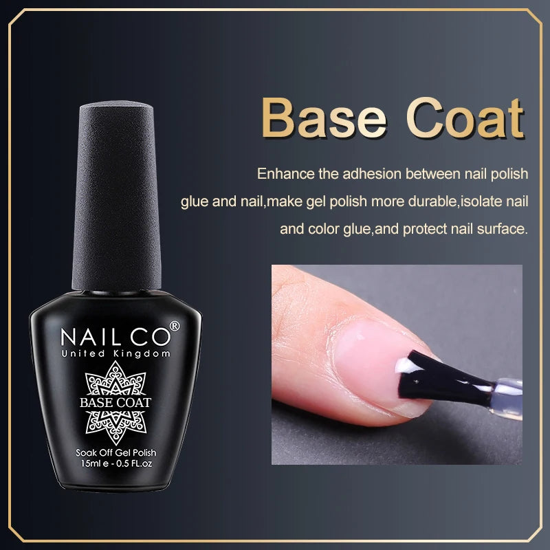 NAILCO 15ml Nail Gel Polish Vernis Semi Permanent UV Varnish Nails Art Manicure Design TOP BASE Hybrid Nail Supplies Nail Glue