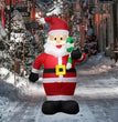 1.2M Christmas Decoration Crutch Santa Claus Inflatable Toy with LED Lights Outdoor Inflatable Model Ornament Party Garden Decor