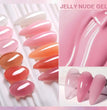 LILYCUTE 6PCS/SET 7ml Jelly Pink Nude Translucent Gel Nail Polish Set Semi Permanent Soak Off Nail Art Manicure Gel Set