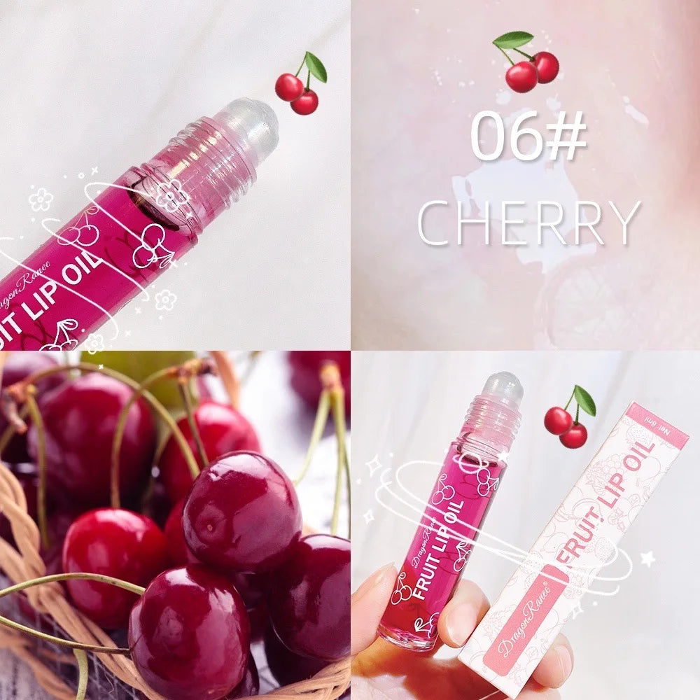 Roll-On Lip Oil, Moisturizing and Hydrating Lip Gloss, Nourishing Lip Balm Liquid for Smooth and Soft Lips, Long-Lasting Shine