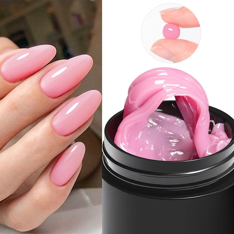 7ML Non Stick Hand Solid Extension Nail Gel Polish Pink Clear Nude Extension Gel Rhinestone Glue Gel For DIY Manicure Nail Art